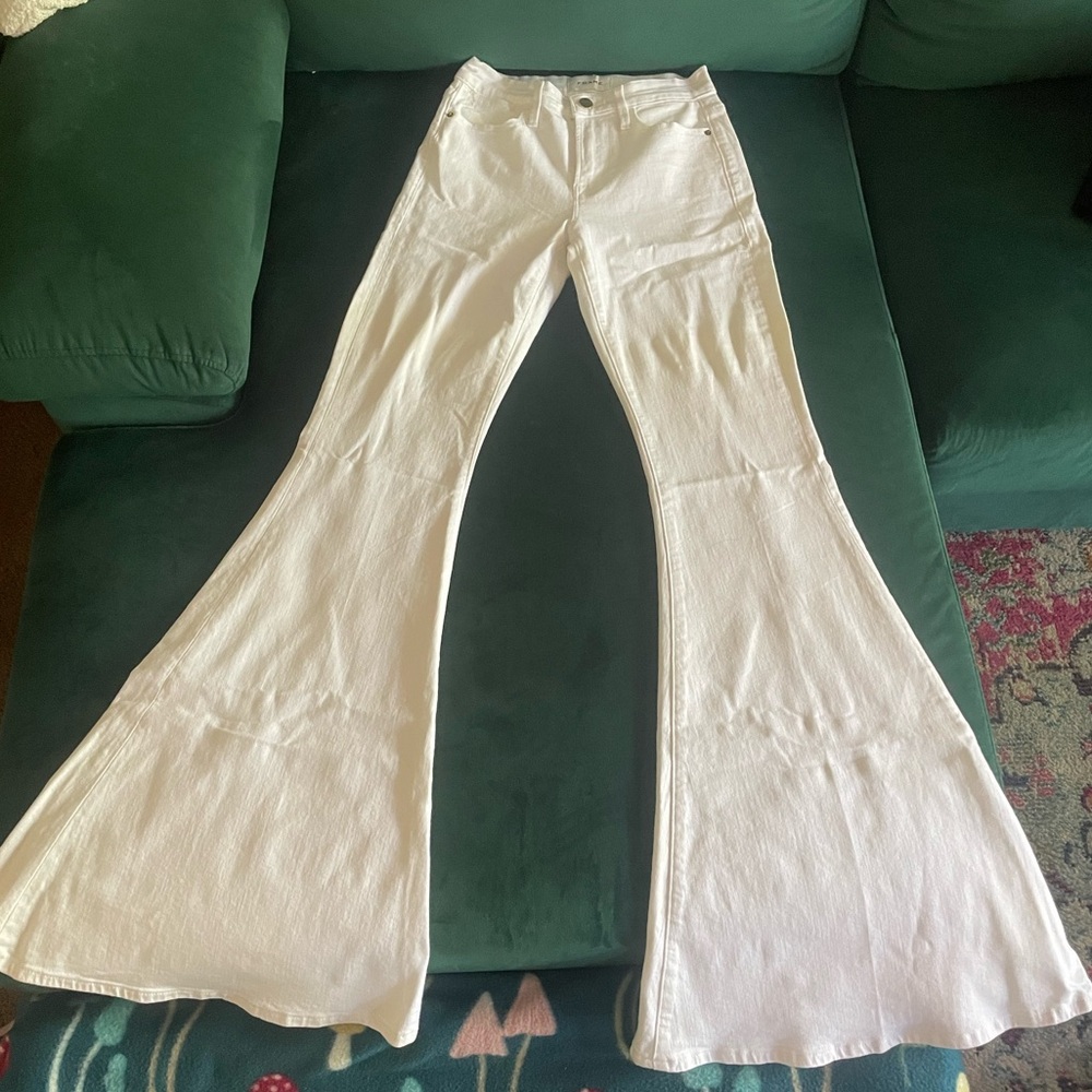 Frame white flare pants